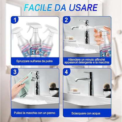 Bathroom Descaler Foam Cleaner Spray, 2026 New Upgraded Multipurpose Stubborn Stains Cleaner, All Purpose Rinse Cleaning Foam, Powerful Descaling Cleaning Agent for Kitchen Bath Glass (3)