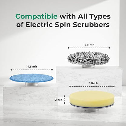 kHelfer Foam Scrubber and Scouring Pad for Electric Spin Scrubber, Microfiber Chenille Replacement Mop Cleaning Brush for Electric Spin Scrubber for Glass, Window, Floor Cleaning