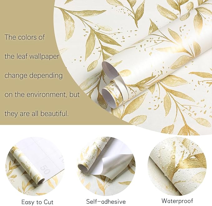 Livebor Leaf Peel and Stick Wallpaper Olive Leaf Contact Paper17.7in x 118.1in Sage Floral Wallpaper Peel and Stick Floral Leaves Contact Paper Modern Farmhouse for Bedroom Neutral Decorative