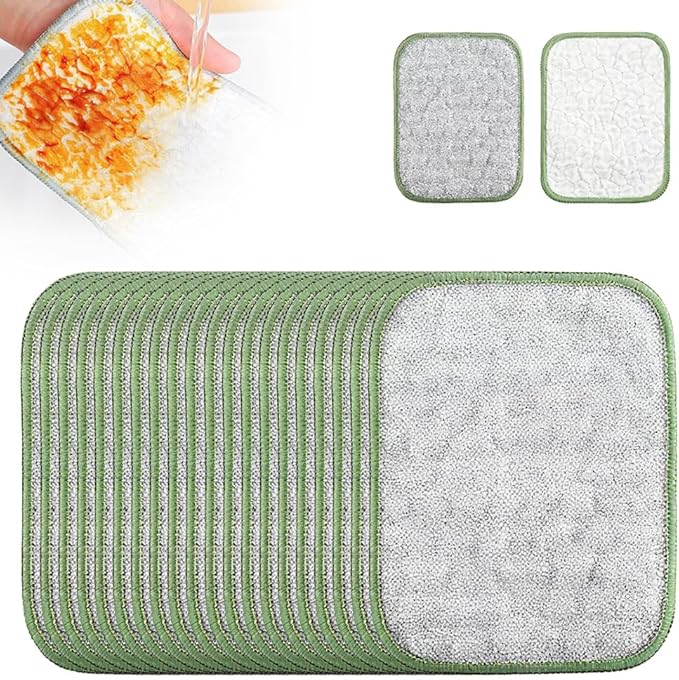 Multipurpose Wire Dishwashing Rags for Wet and Dry, 2026 Reusable Metal Scrubbing Pads Sponge Cloths Towels Clean, Non Scratch Wire Dishcloth for Kitchen, Sinks, Pots, Pans (20pcs)