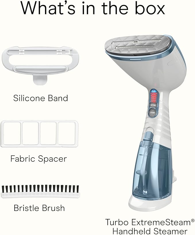 Conair Handheld Garment Steamer for Clothes, Turbo ExtremeSteam 1875W Fabric Clothes Steamers, Hand Steamer for Clothes, Portable Handheld Garment Steamers for Clothes, Handheld Steamer, Blue