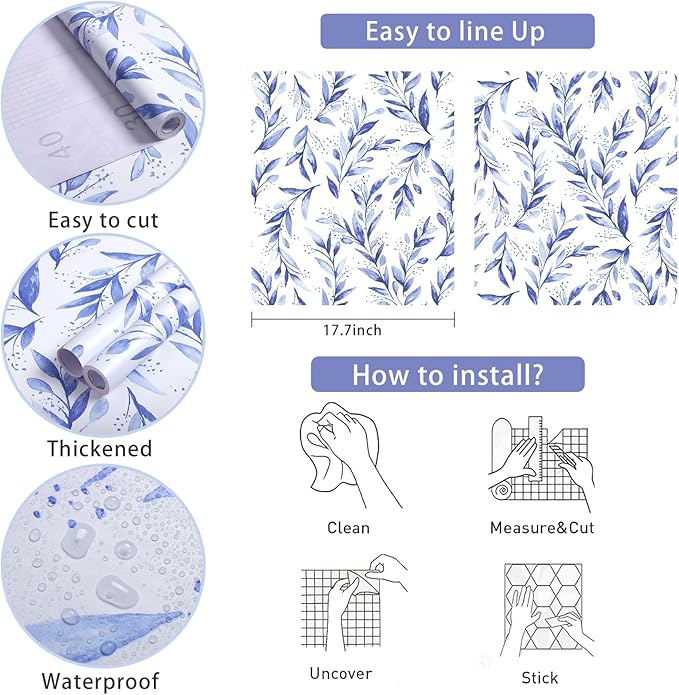 Livebor Leaf Peel and Stick Wallpaper Olive Leaf Contact Paper 17.7inch x 118.1inch Floral Leaves Wallpaper Peel and Stick Modern Farmhouse Wall Paper for Bedroom Neutral Self Adhesive Decorative