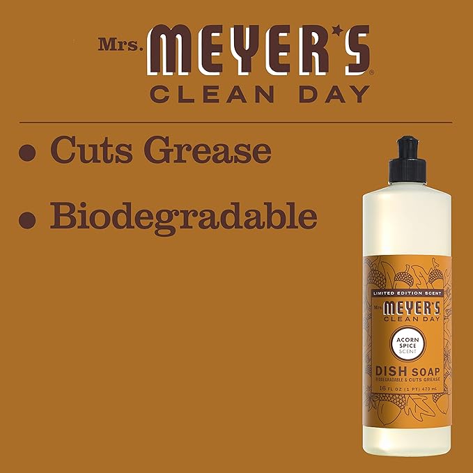 MRS. MEYER'S CLEAN DAY Dish Soap Acorn Spice, 16 Fl Oz