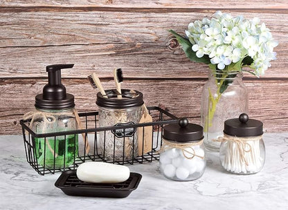 Kitchen and Bathroom Soap Dish Tray - Metal 2-Piece Soap Dish Tray with Drainage Grid and Holder for Kitchen Sink Countertops to Store Soap, Sponges, Scrubbers - Rust Resistant - 2 Pack (Bronze)