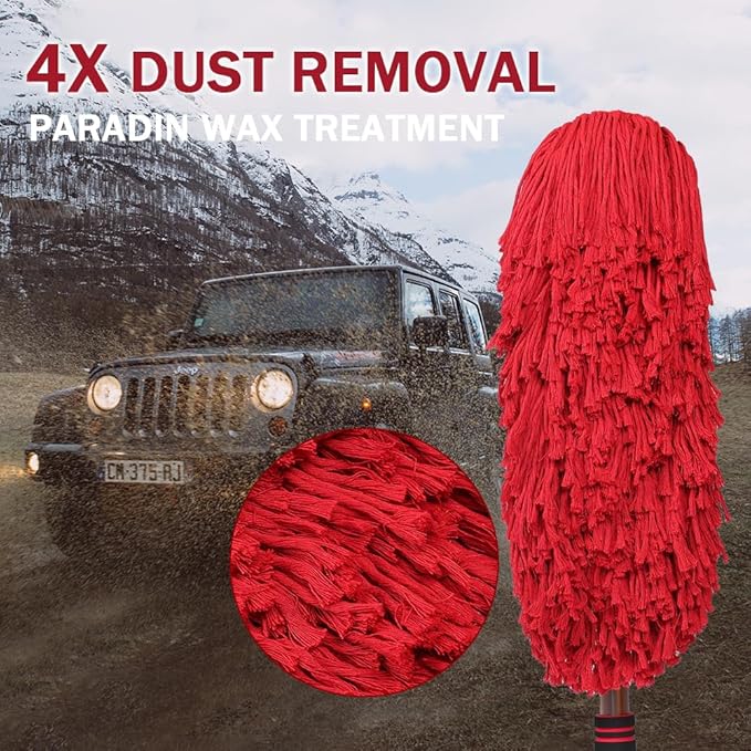 Car Duster Exterior Scratch Free with Extendable Handle,Wax Cotton Hair Car Brush Kit, Auto Detailing Brush for SUV,RV,Truck and Motorcycle,No Lint，Gifts for Men Women