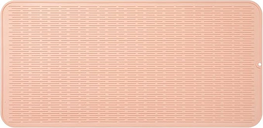 MicoYang Silicone Dish Drying Mat for Multiple Usage,Easy clean,Eco-friendly,Heat-resistant Silicone Mat for Kitchen Counter or Sink,Refrigerator or Drawer Liner Pink 5XL 36inches x 18inches