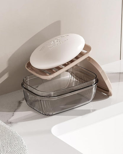 Doter Travel Soap Case, Leakproof Soap Container with Lid, Portable Bar Soap Holder for Traveling, Transparently Soap Dishes for Bathroom, Shower, Gym, School, Camping, Vacation, Outdoor