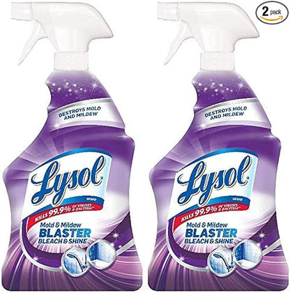 Lysol Mold and Mildew Remover, 2 Pack Bathroom Cleaner Spray, Whitens and Removes Soap Scum and Stains on Tiles, Grout, Bathtubs, Toilets, Sinks, 32 oz. Each