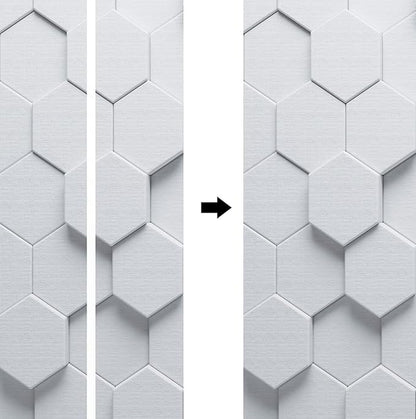 A.Monamour 3D Door Stickers for Interior Doors White Hexagon Geometric Pattern Vinyl Waterproof Self Adhesive Door Mural Decals for Bedroom Office Bathroom 85x215cm