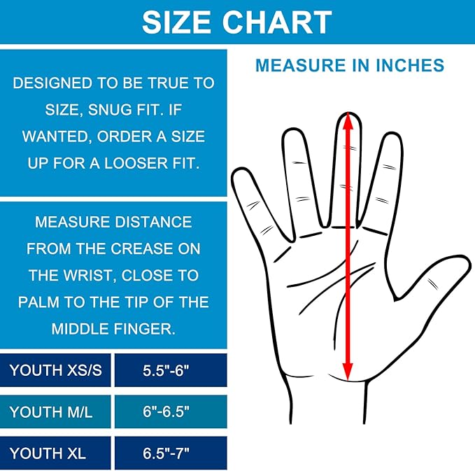 Kids Football Gloves Youth Enhanced Grip Silicone Wide Receiver Gloves