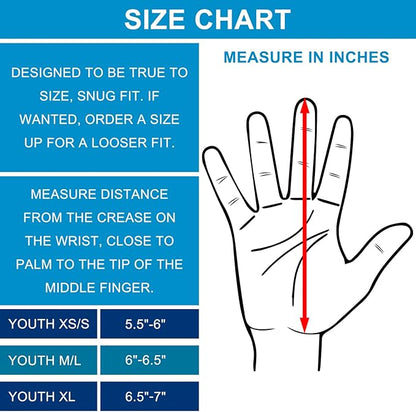 Kids Football Gloves Youth Enhanced Grip Silicone Wide Receiver Gloves