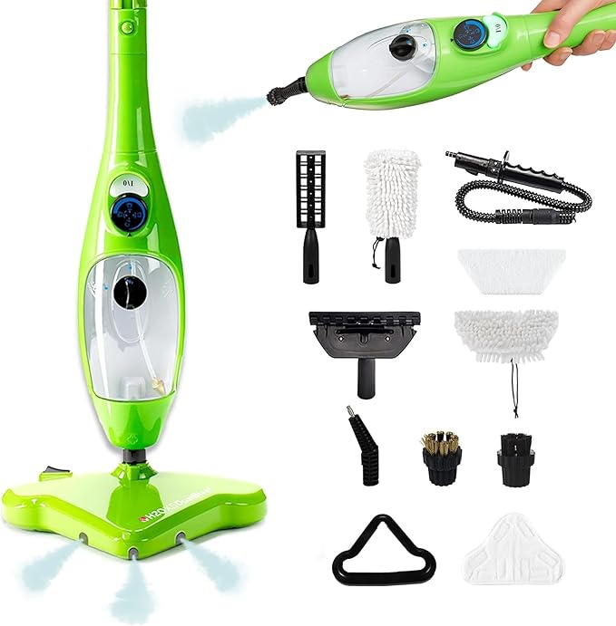H2O X5 Dual Blast Steam Mop & Handheld Steam Cleaner | 5-in-1 Floor Steamer | Forward-Blast Mop Head for Edges & Tough Messes | Hardwood, Tile & Laminate Cleaner