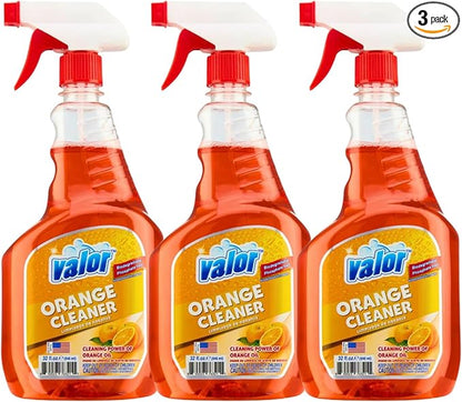 Valor All-Purpose Cleaner with Trigger Sprayer, 32 fl oz – Powerful Degreaser, Multi-Surface Use, Biodegradable Formula, Made in USA (32 Fl Oz (Pack of 3))