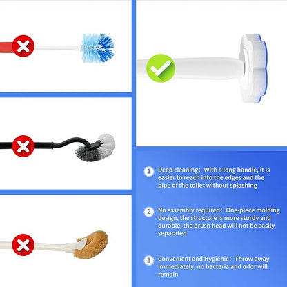 Disposable Toilet Bowl Brush with 40 Toilet Wand Refills, Toilet Bowl Cleaner Wands, Toilet Cleaning System Starter Kit