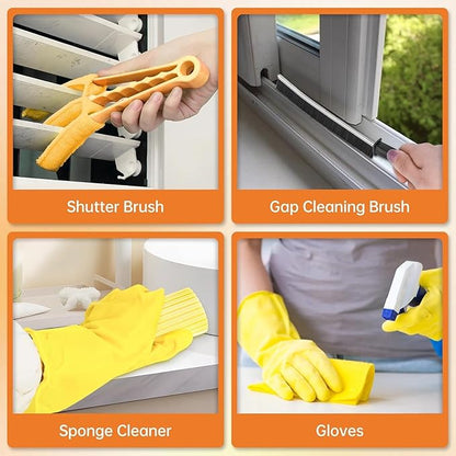 CALBEAU Ceiling Fan Cleaner Duster with 60 inch Extension Pole, Dusters for Cleaning High Ceiling Fan Blades, Dusters Kit with Storage Bag, Cleaning Tools for Families (14pcs)