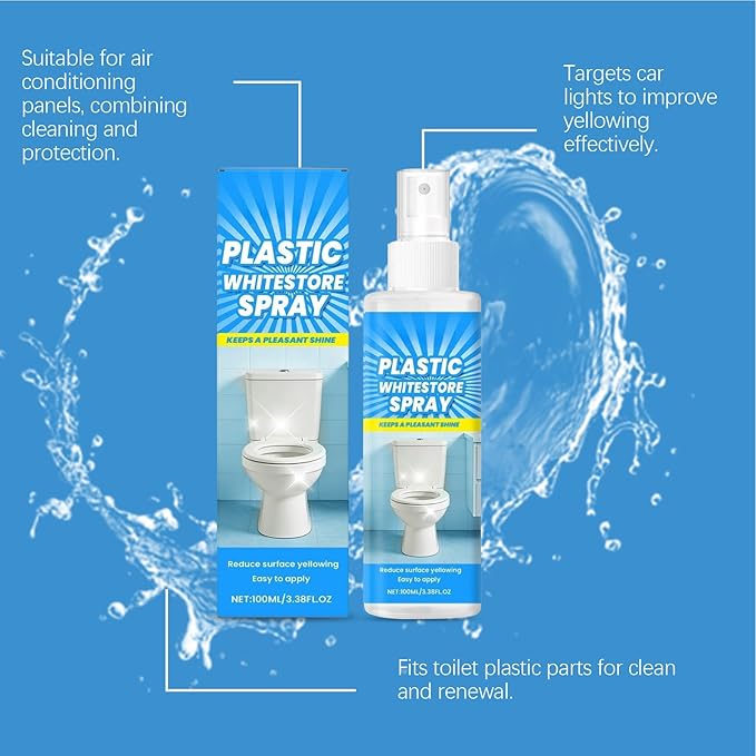 Yellowing Remover Cleaner - 100ml Multipurpose Spray Solution, Household Cleaning Agent | For Appliances Home Living Room Kitchen Apartment Garage Basement Workshop