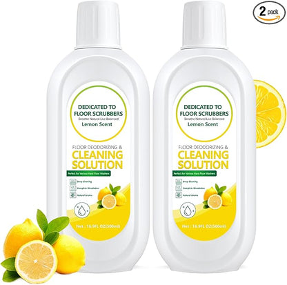 Floor Cleaning Solution Compatible with Tineco – Lemon Floor Cleaner – Long-Lasting, Zesty Scent – For All Cordless Wet/Dry Vacuum Mop Cleaner & Robot Vacuums with Mopping (2 Bottle)