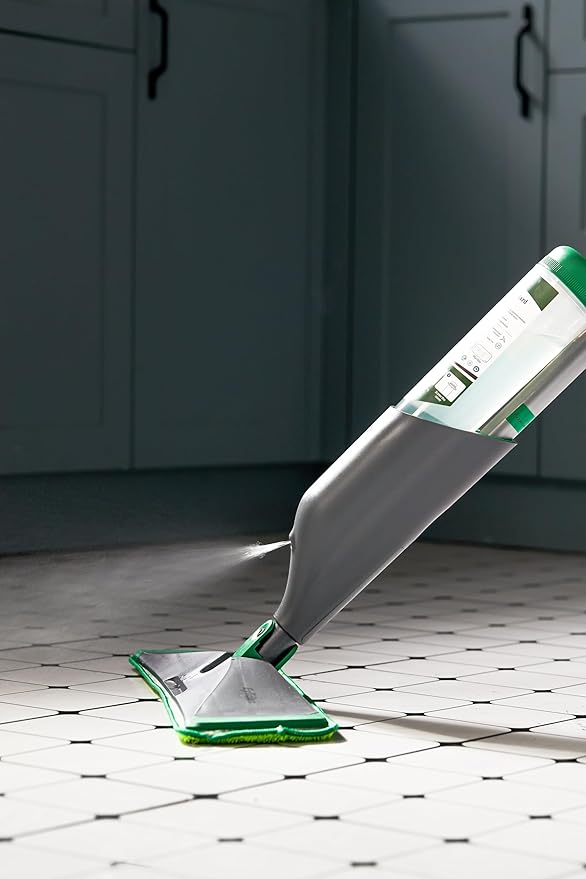 Eyliden Spray Mop with Bio-Enzyme Cleaner - Floor Mop for Hardwood, Tile & All Floors | Breaks Down Grease & Odors Naturally | 360° Swivel, 2 Washable Pads, 40ml Cleaner, Long-Lasting Freshness