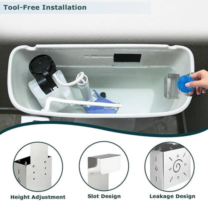 304 Stainless Steel Toilet Tank Cleaning Tablet Holder - Adjustable Hanging Hook for Cleaning Tablets & Bleach Pods, Prevents Residue Buildup (Silver)