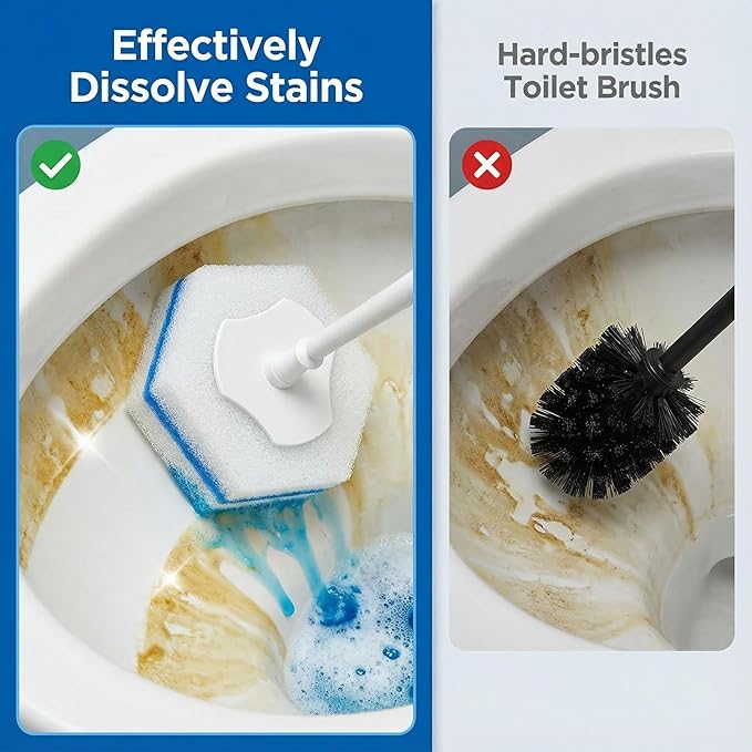 Toilet Wand Refills Compatible with Clorox Toilet Wand, 50 Count Disposable Refill Heads for Deep Foaming Cleaning
