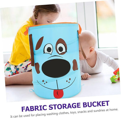 Cabilock 1Pc Nordic Style Foldable Fabric Storage Bucket with Handles Portable Laundry Hamper for Clothes and Toys Large Capacity Organizer for Dormitory Bedroom Nursery Light Blue