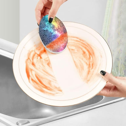 Galaxy Kitchen Scrub Sponges, Pop-up Kitchen Cleaning Sponges Reusable Dish Washing Sponges for Bathroom Household Cleaning 3 Pack - Non Scratch Scrubber