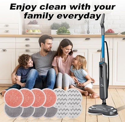 3897A Replacement Steam Mop Pads: 12 Packs Spin Mop Refills Compatible with Bissell Spinwave 3897A 3712C 3712W SmartSteam Scrubbing Steam Mop - Hard Floor Steam Mop Washable Pads (Heavy & Soft)