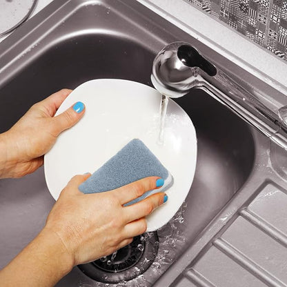 Individually Wrappe Dishwashing Sponges Bulk, Kitchen Cleaning Scouring Pads Dish Sponges Washing Disposable Dishes Soap Wipes Scrubbers Short Term Rental Supplies for Travel Camping 60 Pack (Grey)