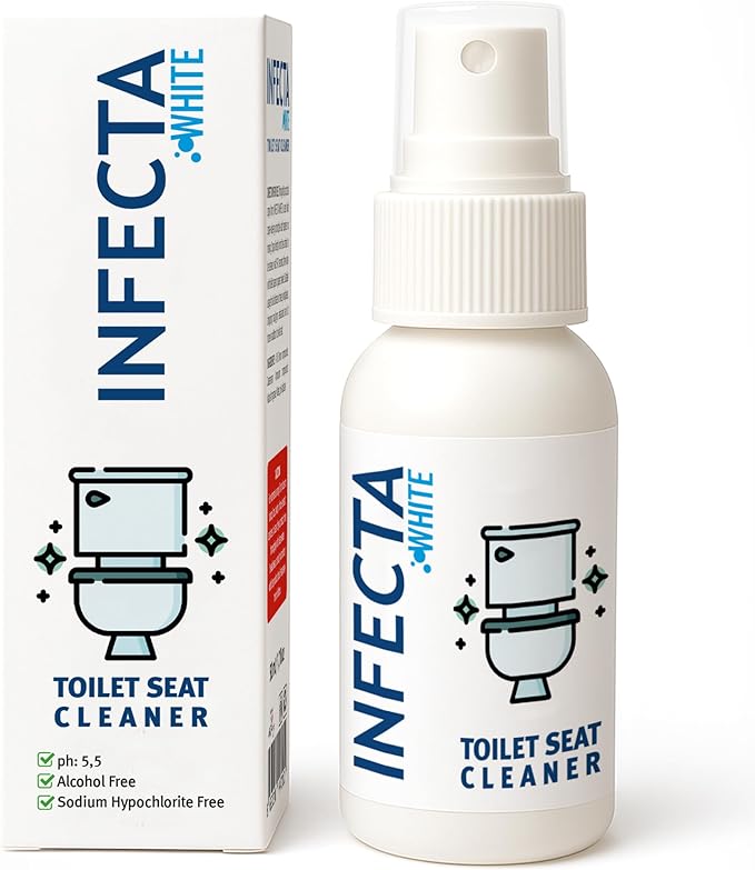 INFECTA WHITE – Toilet Spray, Travel Size Multipurpose Cleaning Spray (50 ml), All Purpose Cleaner for Toilet Seats, Bathtub, Fresh Scent, Bathroom Essentials & Mini Travel Toiletries (Pack of 1)