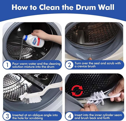 6 Pcs Washing Machine Cleaning Brush Kits, Front Load Washer Cleaner Brushes Tools - 1 Pcs Drum Laundry Cleaning Brush and 5 Pcs Crevice Cleaning Brushes for Lint, Tight Spaces and Washer Rubber Seal