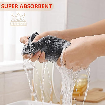 Kitinjoy 100% Cotton Waffle Weave Kitchen Hand Towels (13 x 28 Inches, Black), 4-Pack Super Soft and Absorbent Dish Towels for Drying Dishes