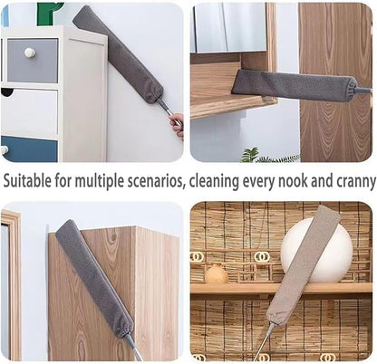 Retractable Gap Dust Cleaner Flat Duster for Under Appliances Household Cleaning Tools for Cleaning Under Appliances Furniture Couch Fridge 55.12icnh Gray