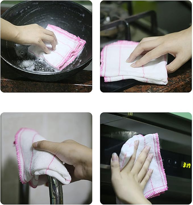 10 Pcs Simply Natural Wood Fiber Cleaning Cloths, 11.8 * 11.8inch Simply Natural Wood Fiber Cloths, Reusable Odor Free Dish Cloths & Dish Towels
