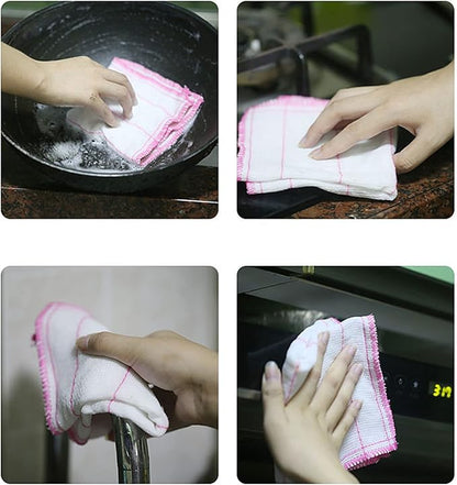 10 Pcs Simply Natural Wood Fiber Cleaning Cloths, 11.8 * 11.8inch Simply Natural Wood Fiber Cloths, Reusable Odor Free Dish Cloths & Dish Towels