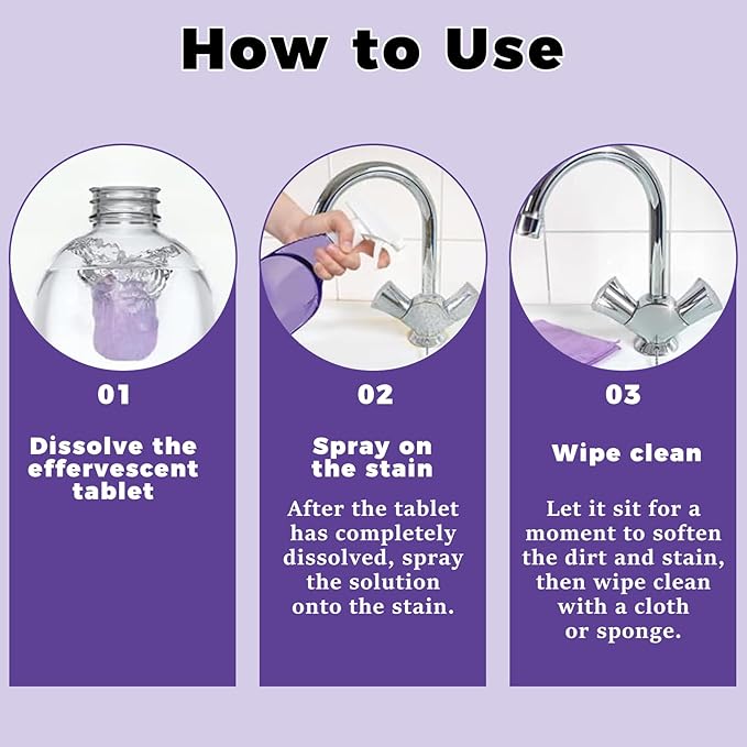KUNAL All-In-One Multi Purpose Cleaning System with Cleaning Tablets,Spray Oven Cleaner, Multi-Surface Cleaners Spray for Every Stain-Cleaner(1 Bottle+12Tablet)
