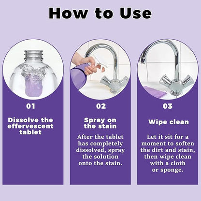 KUNAL All-In-One Multi Purpose Cleaning System with Cleaning Tablets,Spray Oven Cleaner, Multi-Surface Cleaners Spray for Every Stain-Cleaner(1 Bottle+12Tablet)