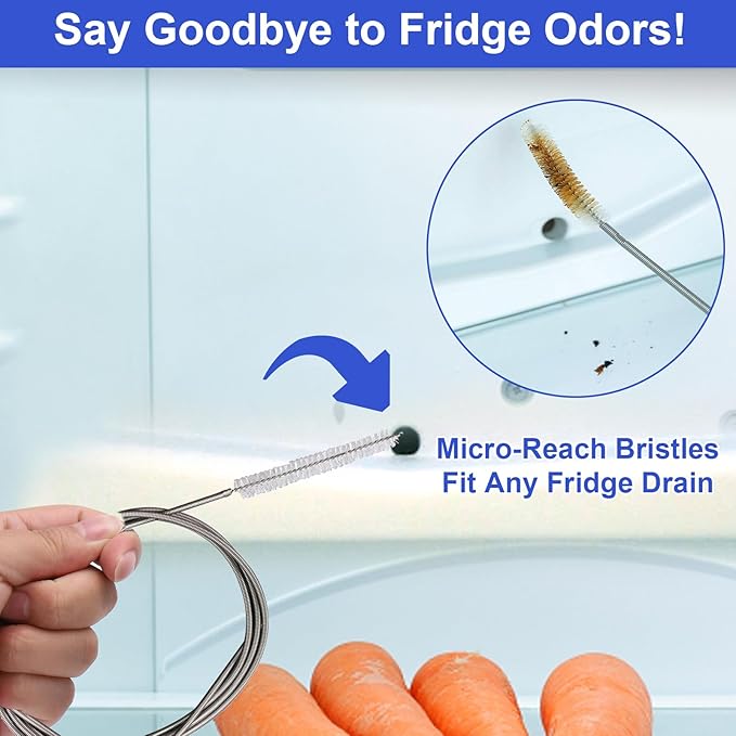 XANGNIER 6PCS Refrigerator Cleaning Brush Set – Complete Deep Clean Kit for Fridge Maintenance, Including Drain Holes, Door Seals, Shelves & Tight Spaces – Flexible, Durable Household Cleaning Tools