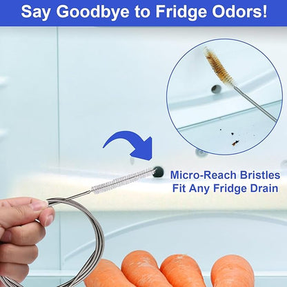 XANGNIER 6PCS Refrigerator Cleaning Brush Set – Complete Deep Clean Kit for Fridge Maintenance, Including Drain Holes, Door Seals, Shelves & Tight Spaces – Flexible, Durable Household Cleaning Tools