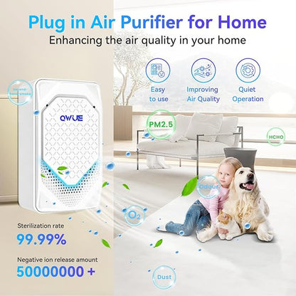 4Pack Plug in Air Ionizer, Negative Ion Air Purifier Plug In, Mini Filterless Air Freshener Quiet Air Cleaner Portable Air Purifiers Odors Smoke for Home Office, Bedroom, Bathroom