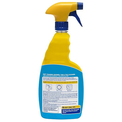 Zep Foaming Shower Tub and Tile Cleaner - 32 oz (Case of 4) ZUPFTT324 - No Scrub Formula, Breaks up Tough Buildup on Contact