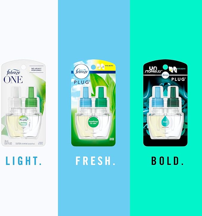 Febreze Unstopables Fresh Pluggable Scented Oil Refill with Warmer Air Freshener (1 Count, 0.87 Oz)