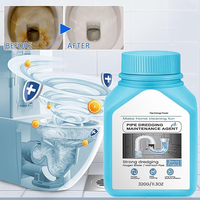 Drain Clog Remover Powerful Unclogging Sink Hair Cleaner, Sink Drain Cleaner for Kitchen Bathroom, Unclogging Solution for Pipes, Toilets & Showers Fast Acting Drains Unclogger (1PCS)