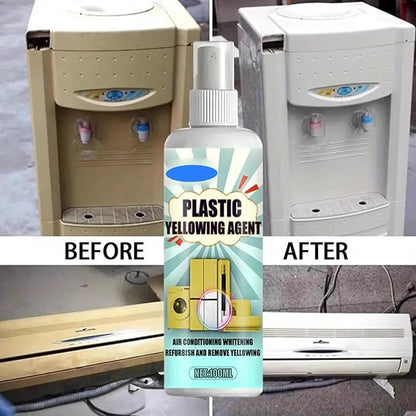 Plastic Yellowing Restorer Kit,Multi-Purpose Whitening Cleaner Spray for Air Conditioners,Toilet Seats,Household Appliances,Restores Whiteness with Cleaning Cloth (clear)