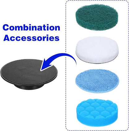 Electric Spin Scrubber Replacement Brush Heads, 8 Pack Cordless Spin Scrubber Brush Replaceable Heads with Base and Storage Bag, Rotatable Cleaning Brushes for Household Bathroom Floor Tile Car