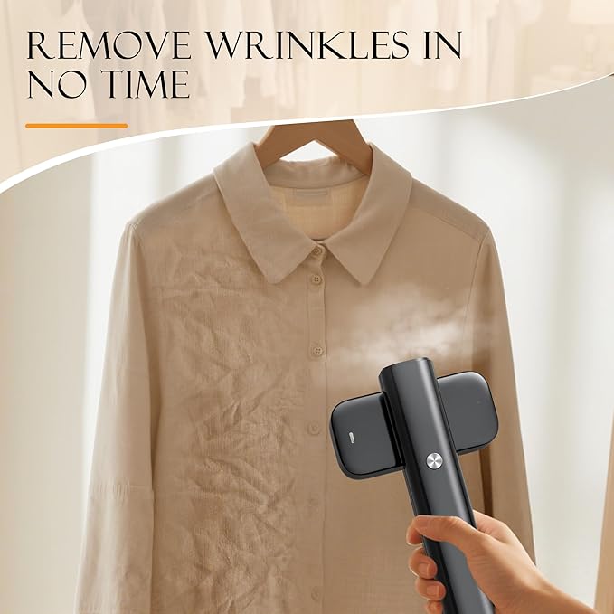 Steamer for Clothes, Portable Handheld Garment Steamer for Fabric Wrinkles Remover, 15s Fast Heat-up, 90ml Water Tank with Heat-Resistant Gloves, Convenient clothes steamer for Home, Travel 2