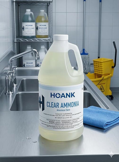 (Pack of 8) - Clear Ammonia Cleaner Liquid, Multi-Surface Cleaning Solution | Removes Grease, Hard Water Stains and Odors - Multipurpose Kitchen Bathroom and Commercial Use - 64Oz 8 Pack -Ready to Use