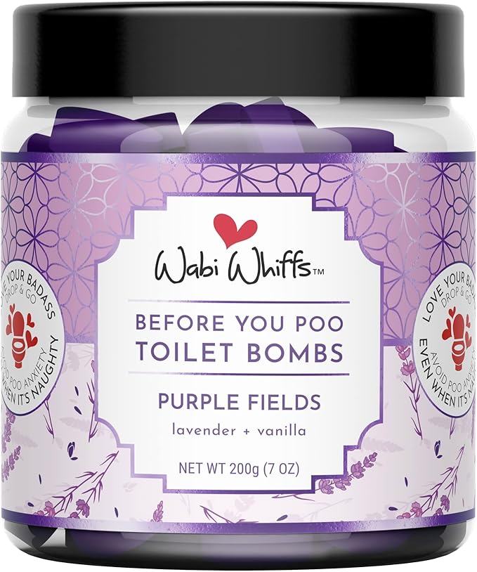 Fizzing Toilet Bombs – Purple Fields | Natural Bathroom Deodorizer | Odor Eliminator Tablets For Freshness & Cleanliness | Eco-Friendly Septic Safe Tablets | 60 Count |