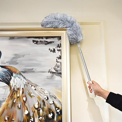 Feather Duster for Cleaning Extendable - Feather Duster for Cleaning The Indoor. 110 in Long Duster with Extension Pole for Clean Ceilings and Fans. Microfiber Duster for Blinds. Washable Dduster