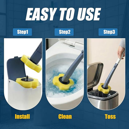 100PCS Toilet Bowl Wand Refills, Replacement Heads for Bathroom Washroom Cleaning Pads, Disposable Toilet Brush Refills Compatible with Household Brushes Scrubbers Cleaning Refill Lemon Fresh