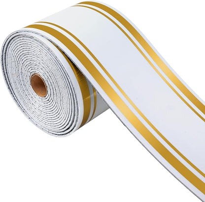 Peel and Stick Wallpaper Borders with Mirror Finish, 3.93”x196.8” PVC+XPE Self-Adhesive Wall Trim for Bathroom & Kitchen Wall Decor, Waterproof, 1 Roll